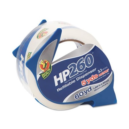 Shurtech Brands Duck, HP260 PACKAGING TAPE WITH DISPENSER, 3in CORE, 1.88in X 60 YDS, CLEAR 07364